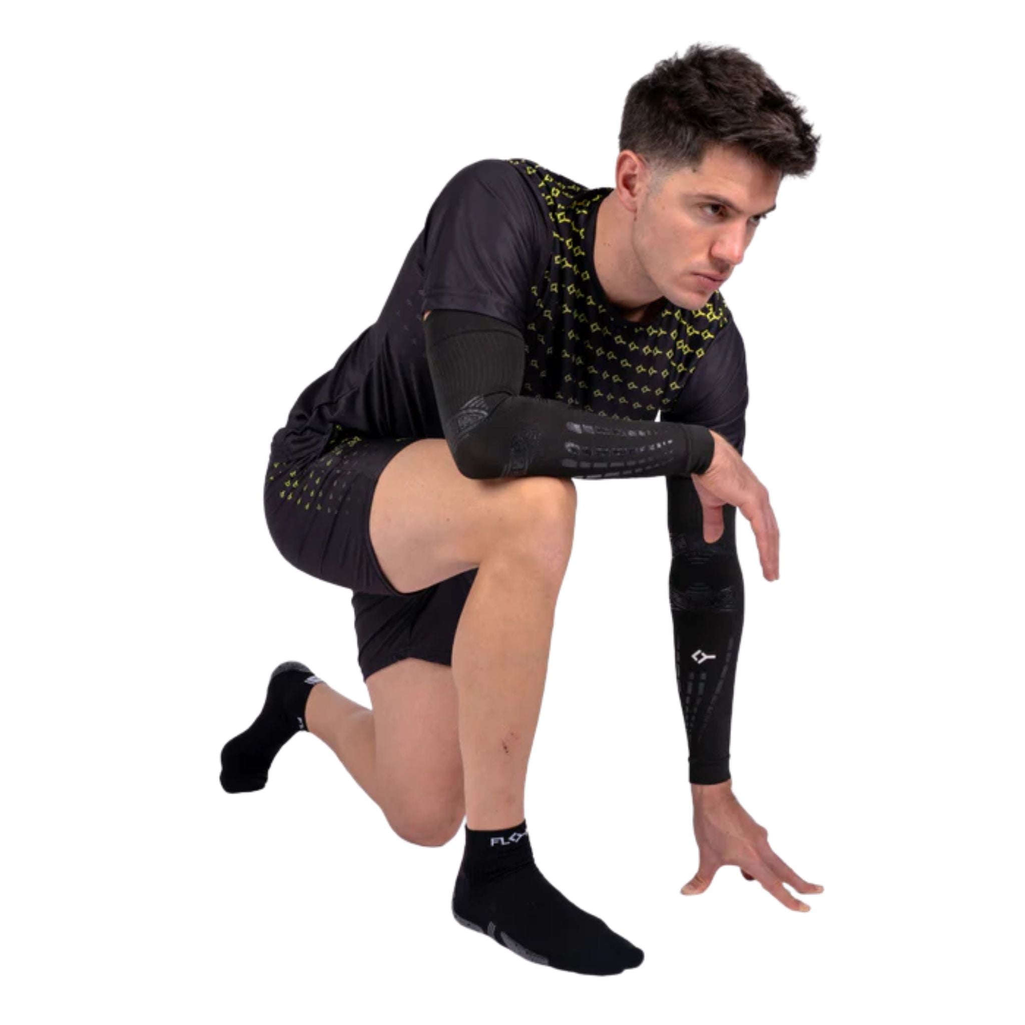 Floky GRF Short Compression Grip Socks Black (1 Pair)