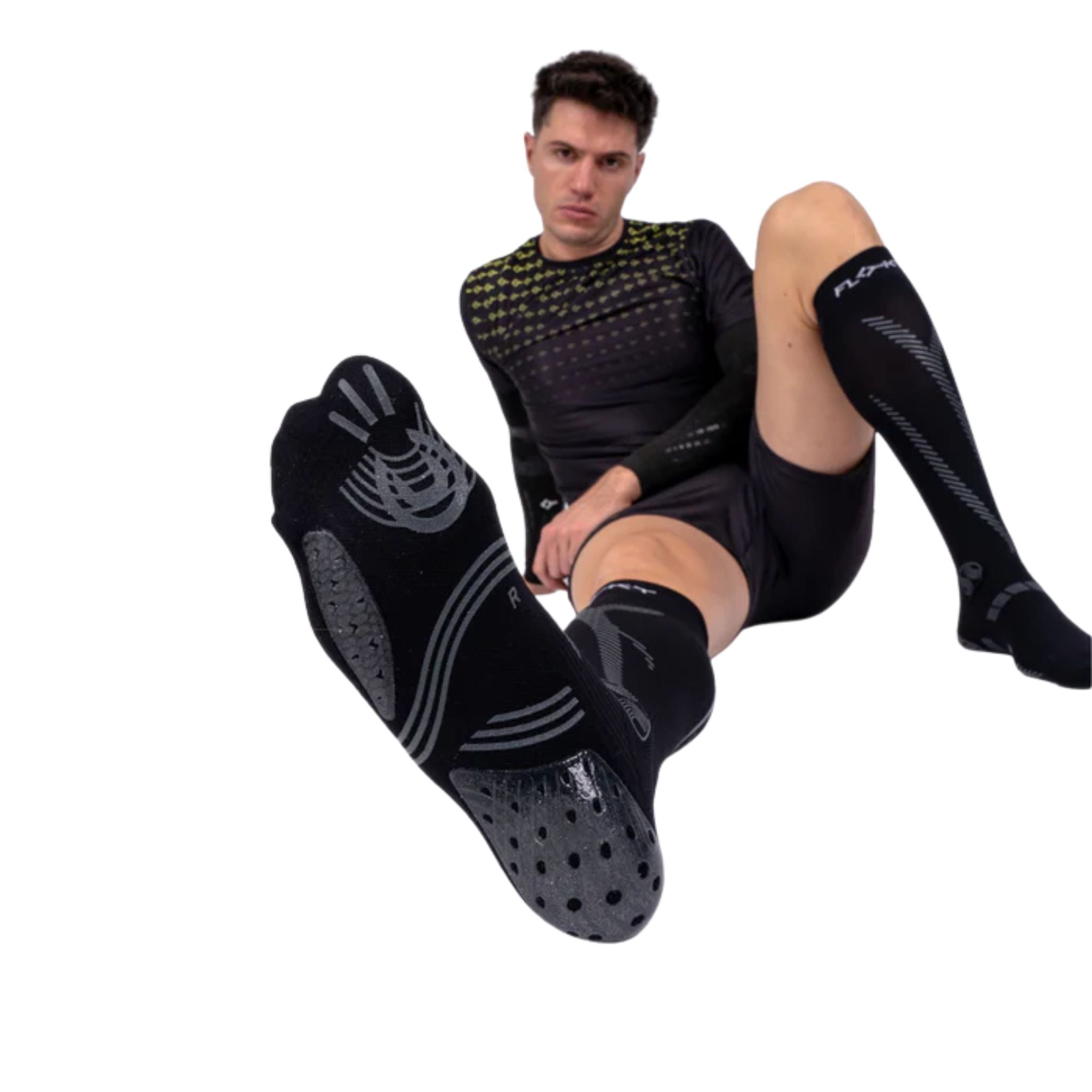 Floky GRF Long Compression Grip Socks Black (1 Pair)