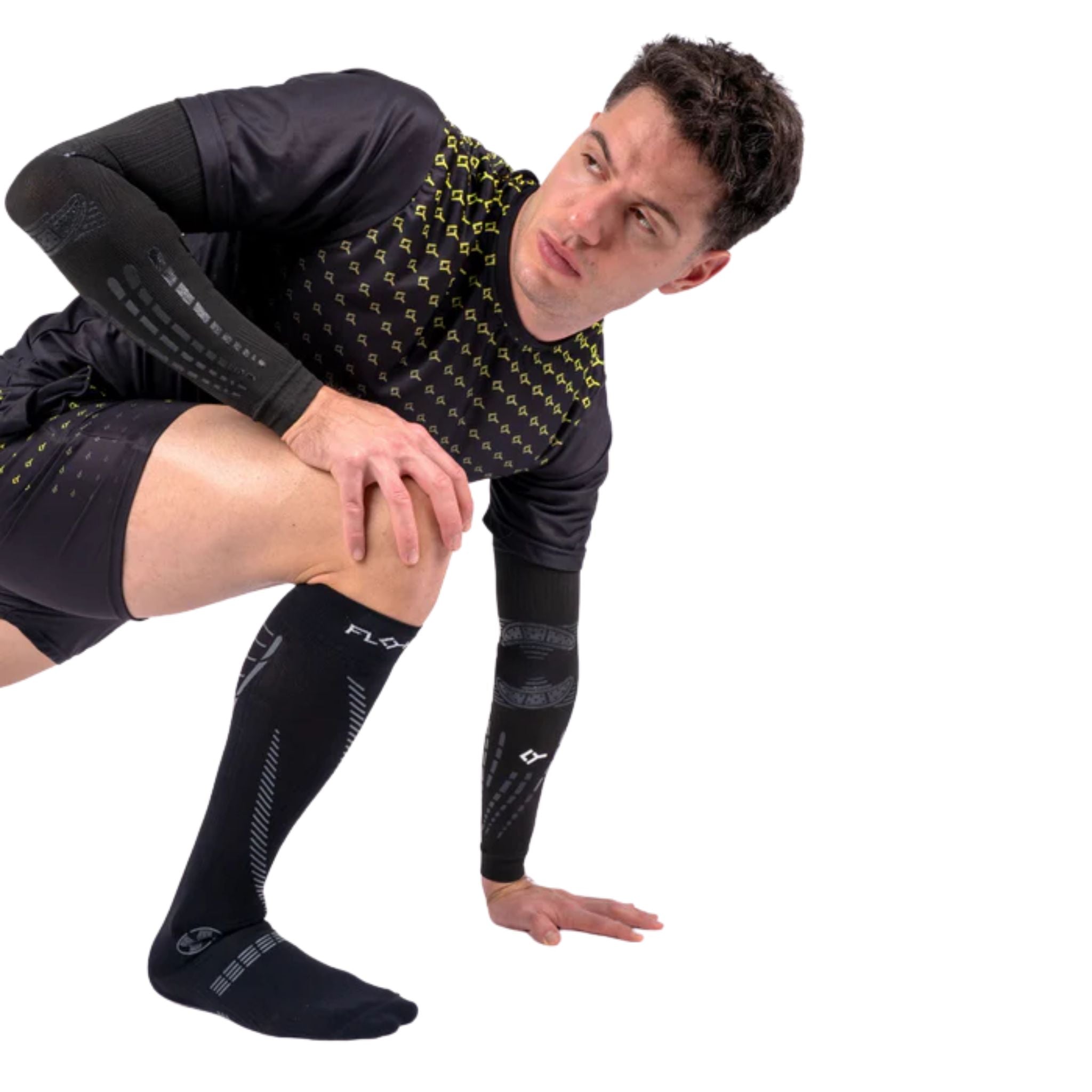 Floky GRF Long Compression Grip Socks Black (1 Pair)