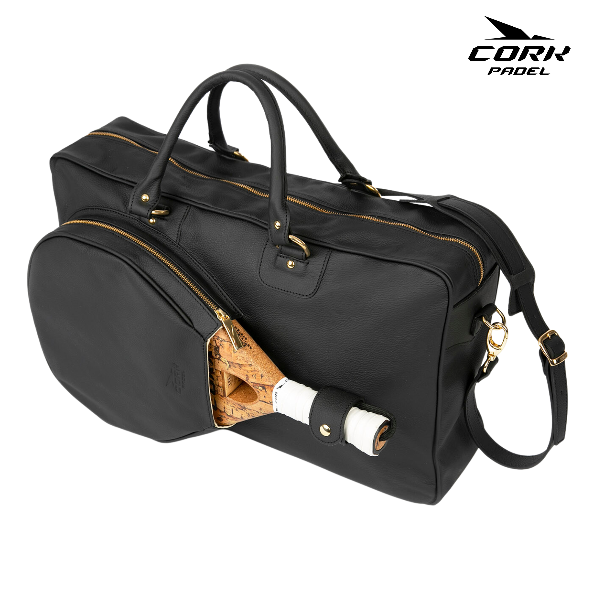 Cork Mala Vintage Pele Preto Padel Rackettas