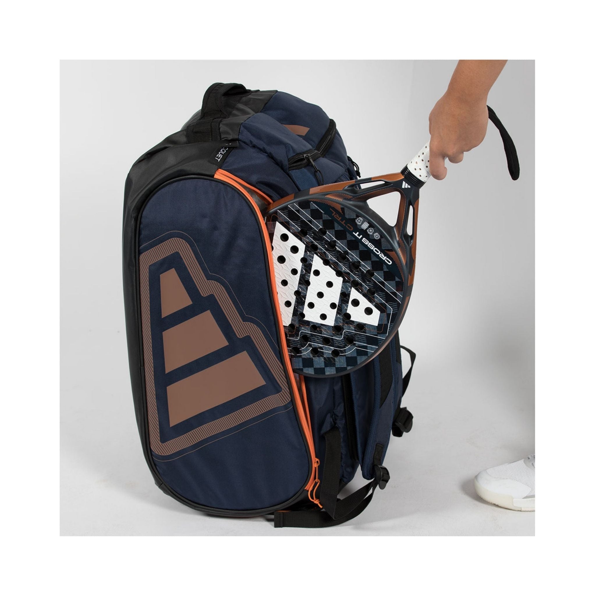 Adidas-Pro-Tour-Racketbag-2026-tennis-bag-in-navy-and-black-with-orange-accents-upside