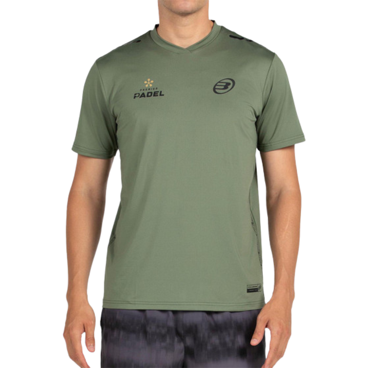 Front view of the Bullpadel Premier Padel Perico Kaki Tee.