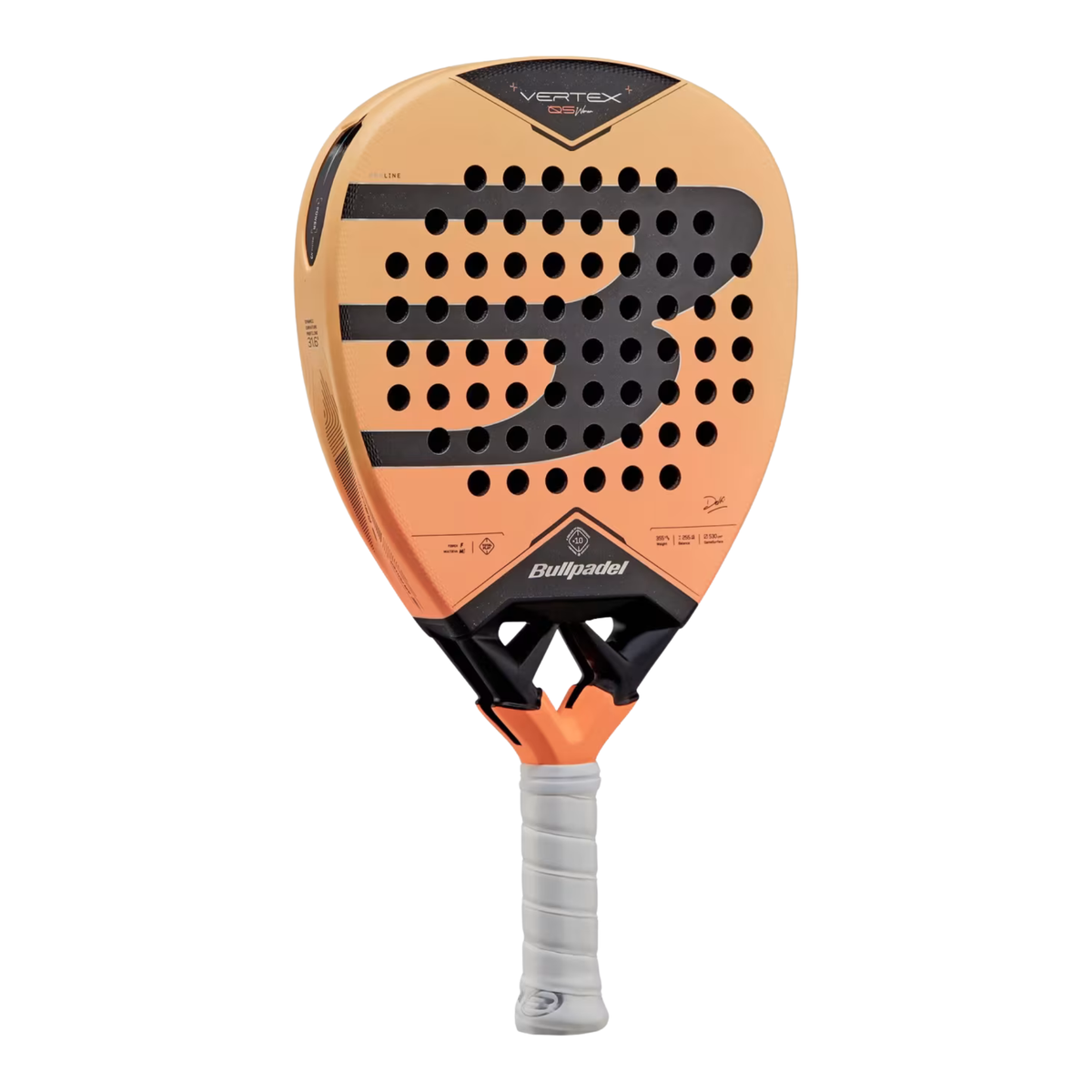 An angled front view of the Bullpadel Vertex 05 W 2027 padel racket, showing the diamond-shaped racket face, frame and Bullpadel branding.