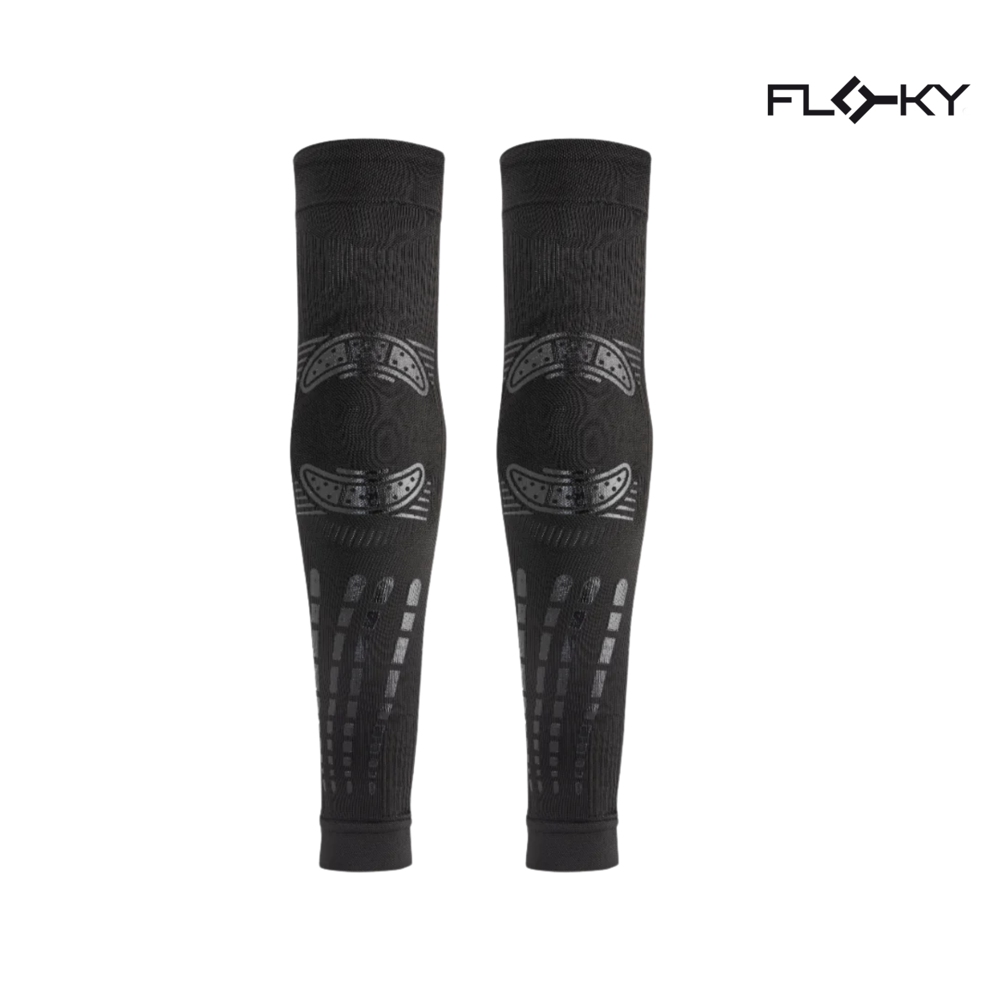 Floky Elbow Sleeves Black (2 Pieces) front view showing graduated compression support for improved elbow stability and comfort during sports and training.