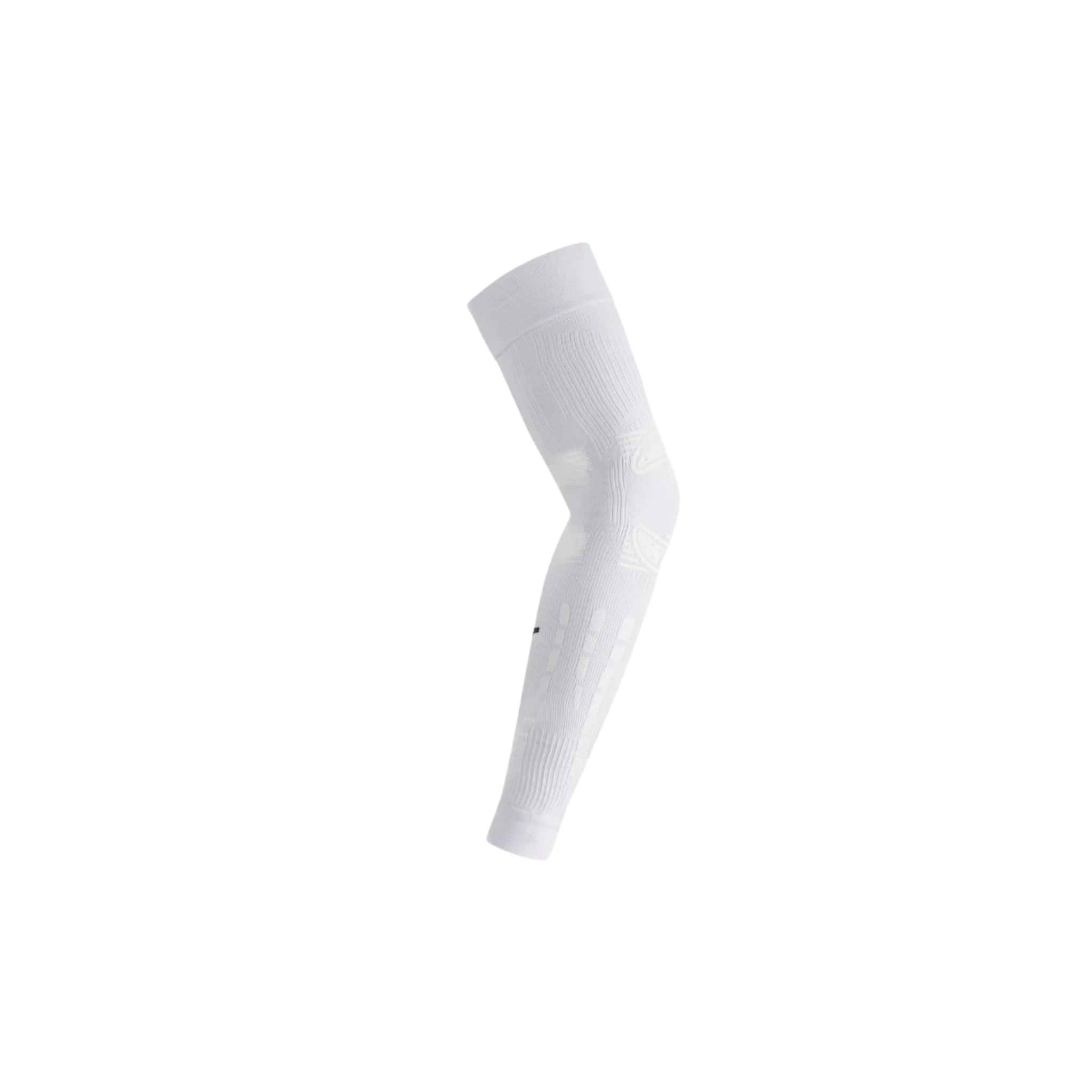 Floky NO STRAIN Evolution Sleeve White side view highlighting the streamlined design, flexibility, and advanced arm support.