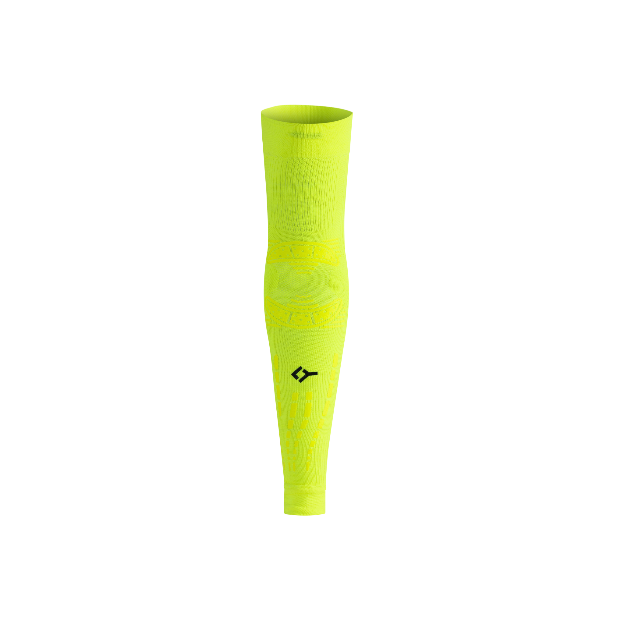 Floky NO STRAIN Evolution Sleeve Yellow back view showcasing breathable fabric and anatomical compression fit for maximum comfort.