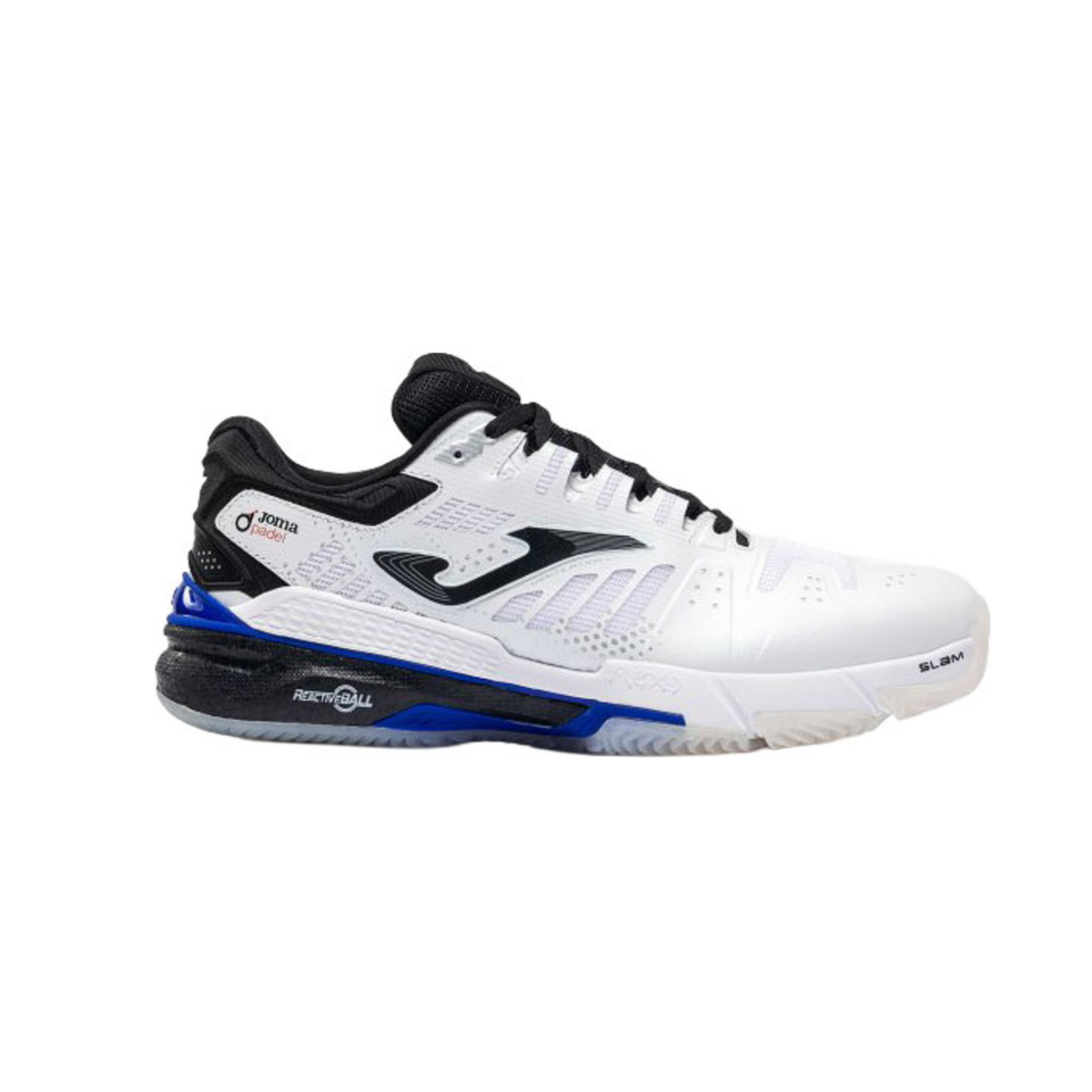Side view of the Joma Slam Classic 2026 men's padel shoe in white.