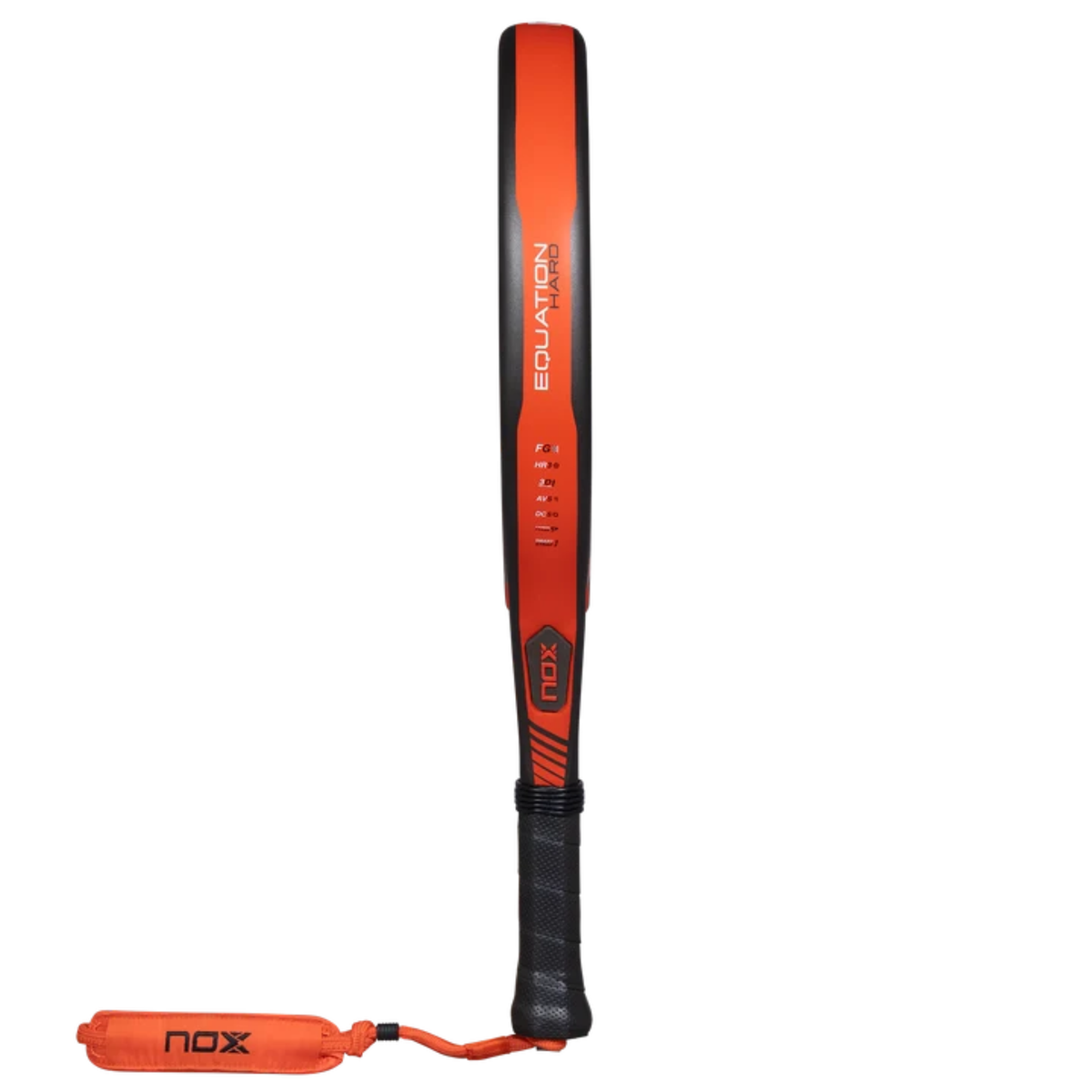 Side view of the NOX Equation HARD Advanced 2027 padel racket showing the frame profile.