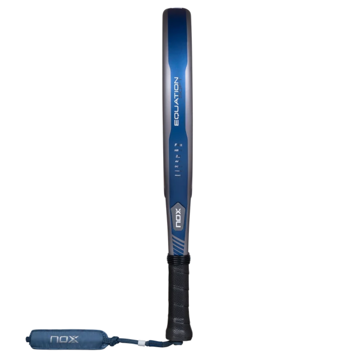 Side view of the NOX Equation SOFT Advanced 2027 padel racket showing the frame profile.