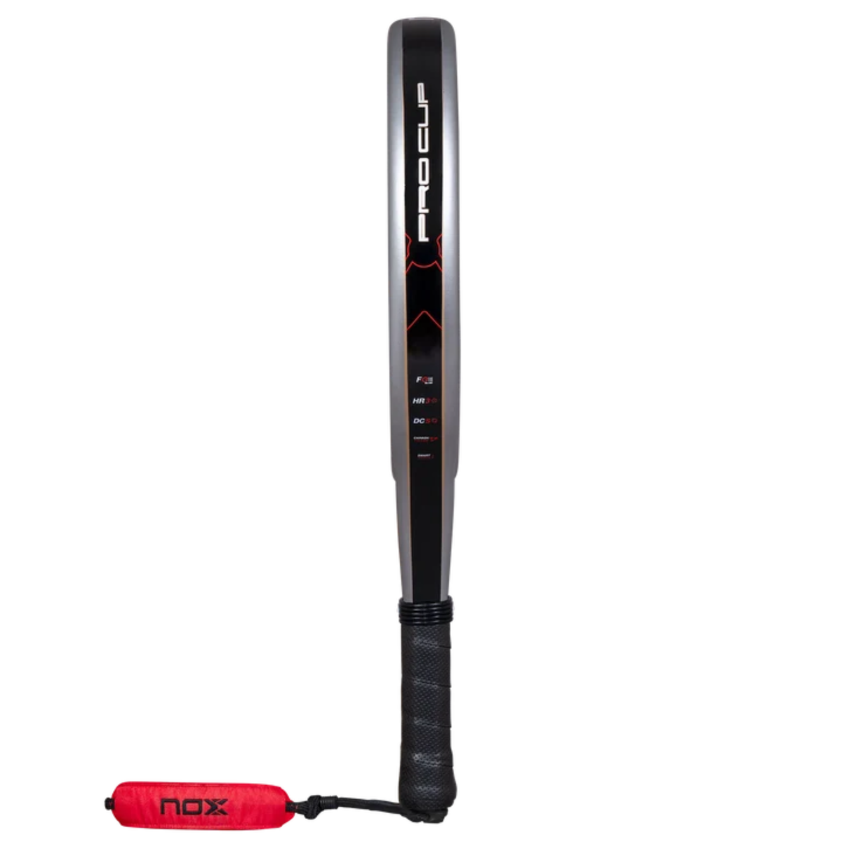 Side view of the NOX ML10 Pro Cup Rough Surface Edition 2027 padel racket showing the frame profile.