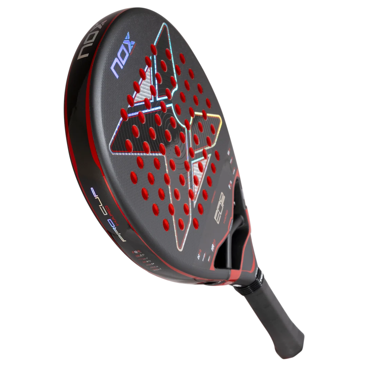 Angled full view of the NOX Pro Cup HARD by Agustin Tapia 2027 padel racket.