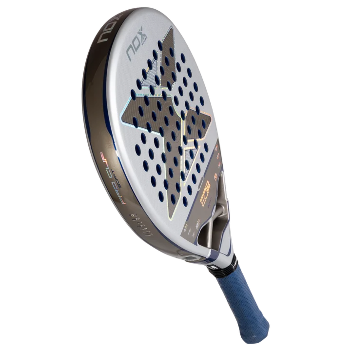 Angled full view of the NOX Pro Cup SOFT by Agustin Tapia 2027 padel racket.