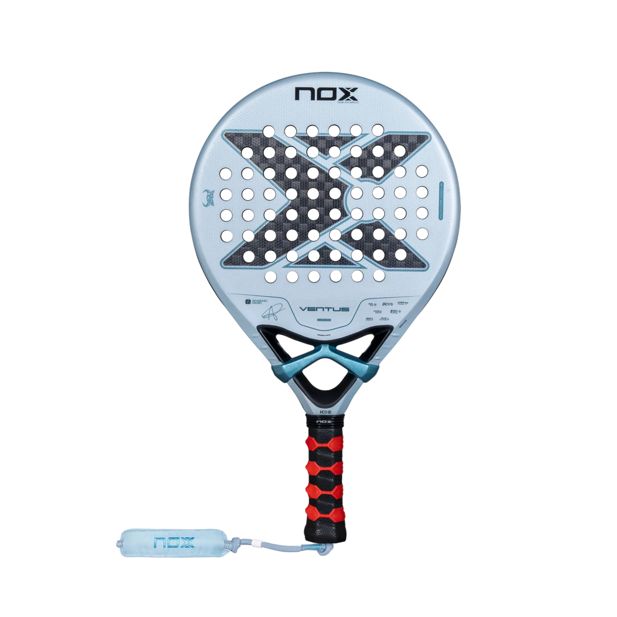Front view of the NOX Ventus Control 12K Aranzazu Osoro 2027 padel racket.