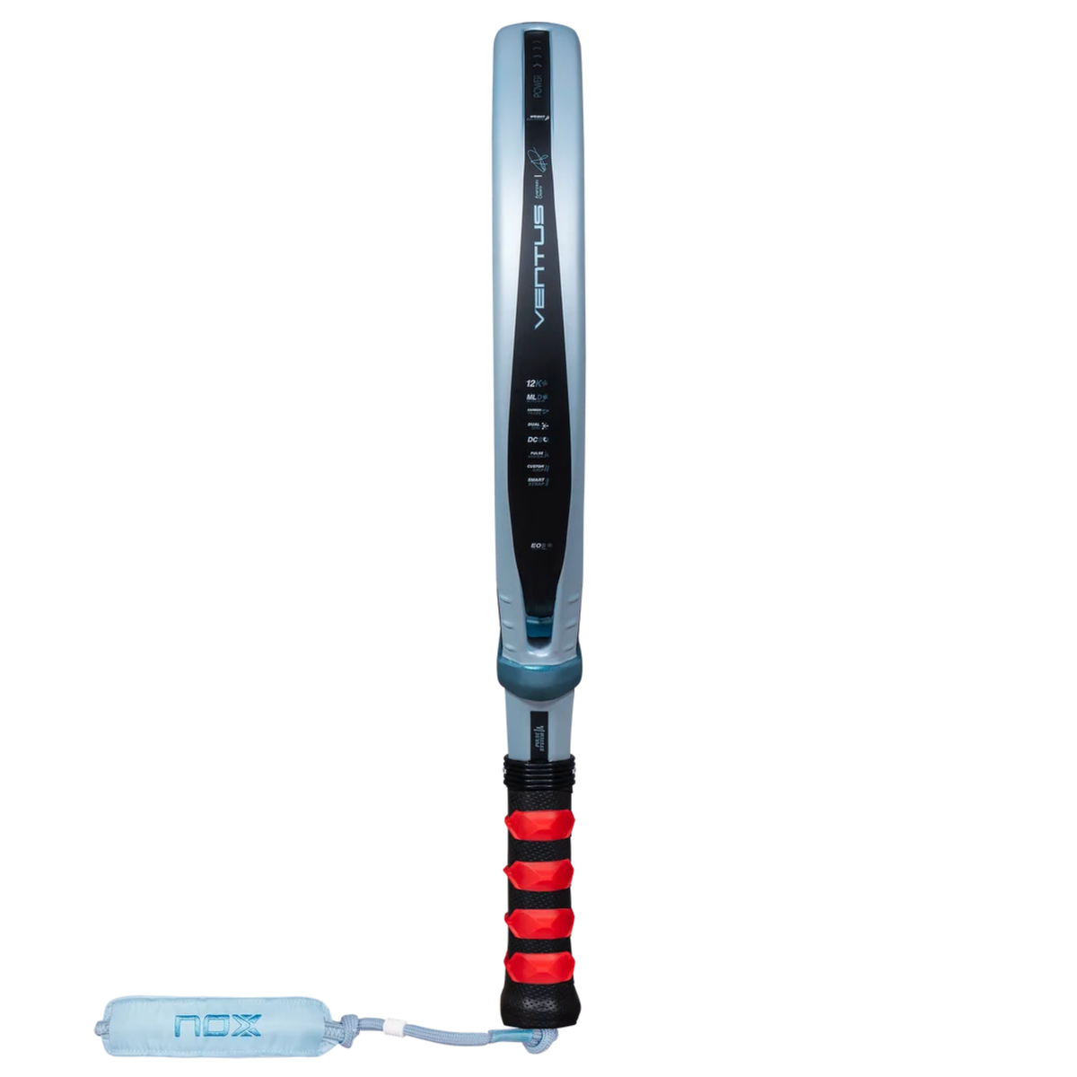 Side view of the NOX Ventus Control 12K Aranzazu Osoro 2027 padel racket showing the frame profile.