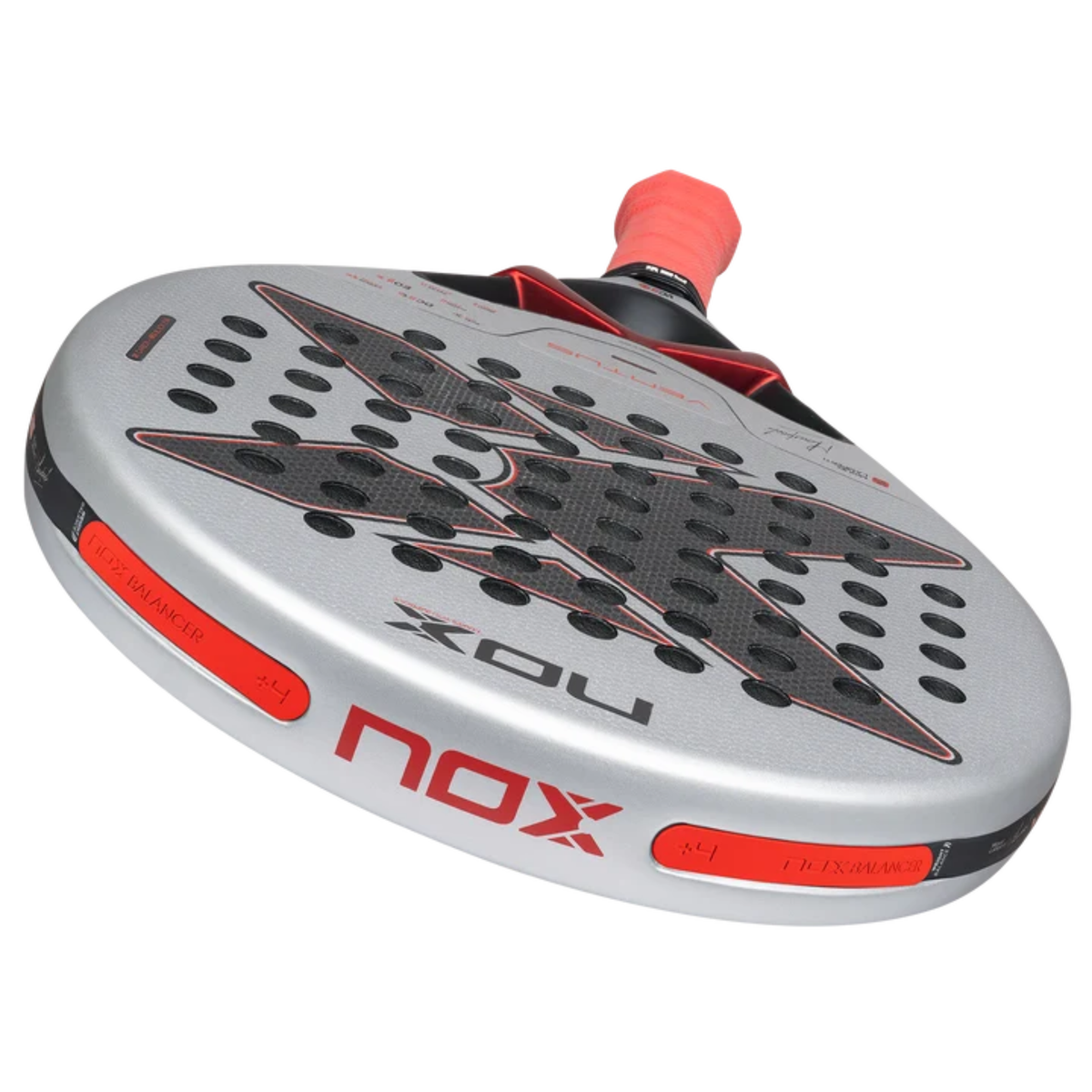 Close-up of the top frame and racket face of the NOX Ventus Control 3K by Miguel Lamperti 2027.