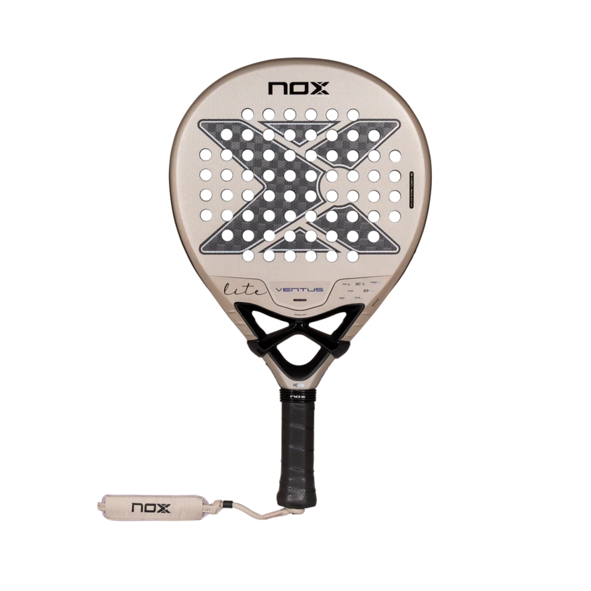 Front view of the NOX Ventus Hybrid 12K Lite 2027 padel racket.