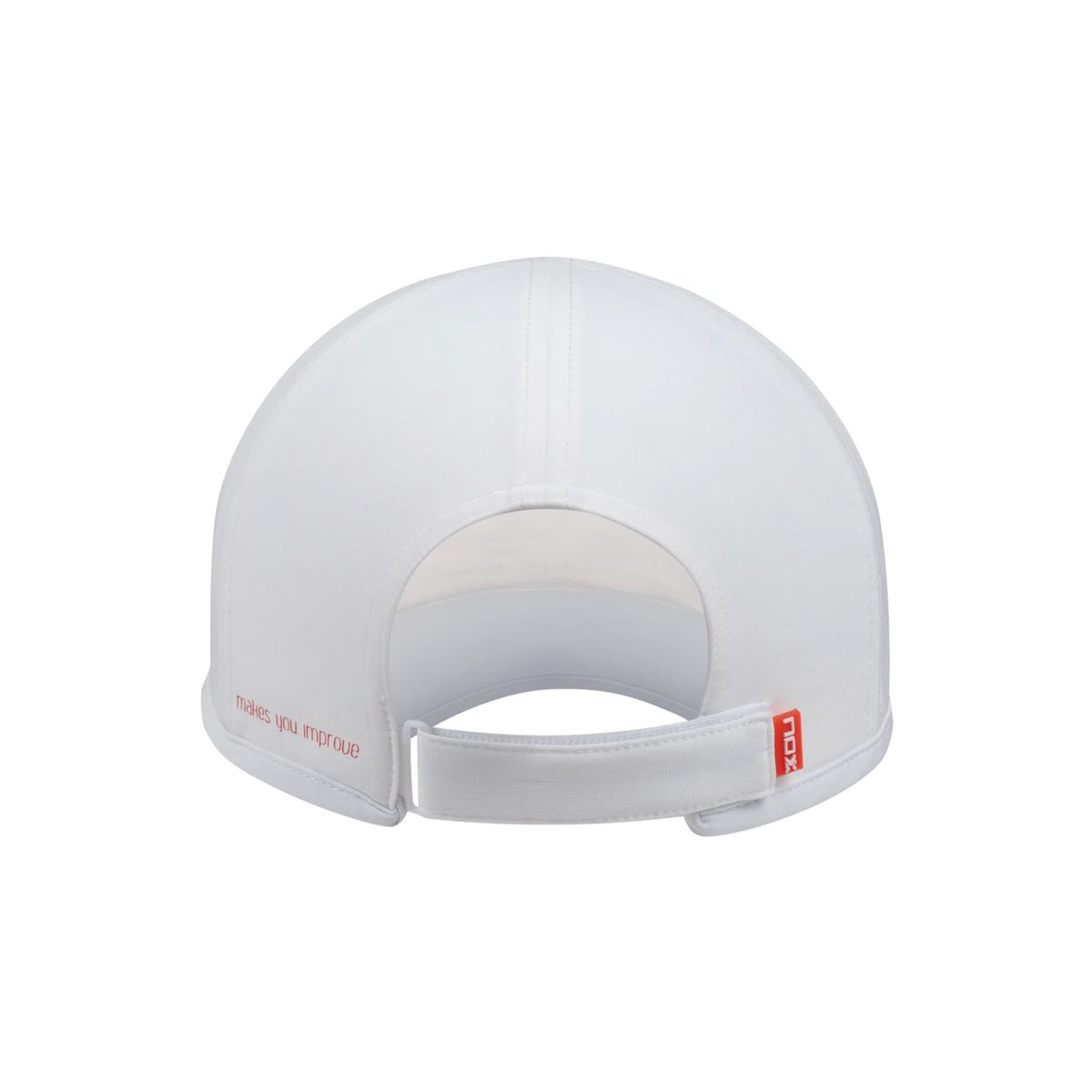 Back view of the white NOX cap showing the adjustable closure.