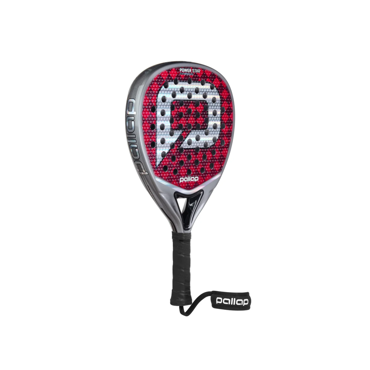 Back view of the Pallap Power Star Silver Red padel racket.