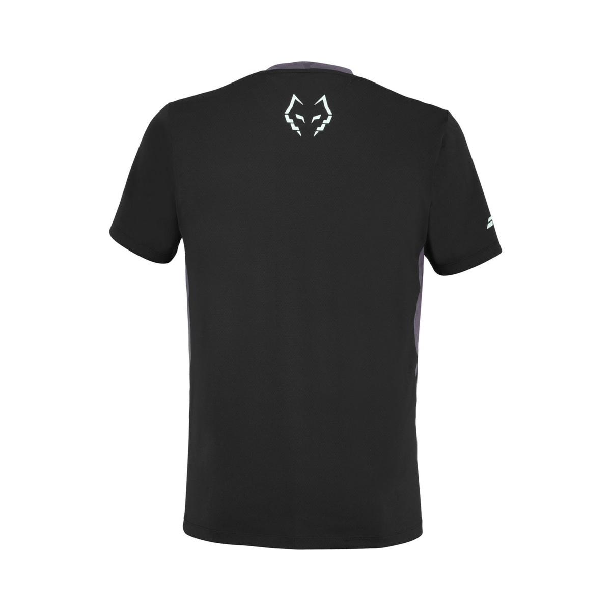 Back view of the Babolat Crew Neck Tee Lebron Men Black 2027, showing the black short-sleeve design, clean back panel and subtle branding near the upper back.
