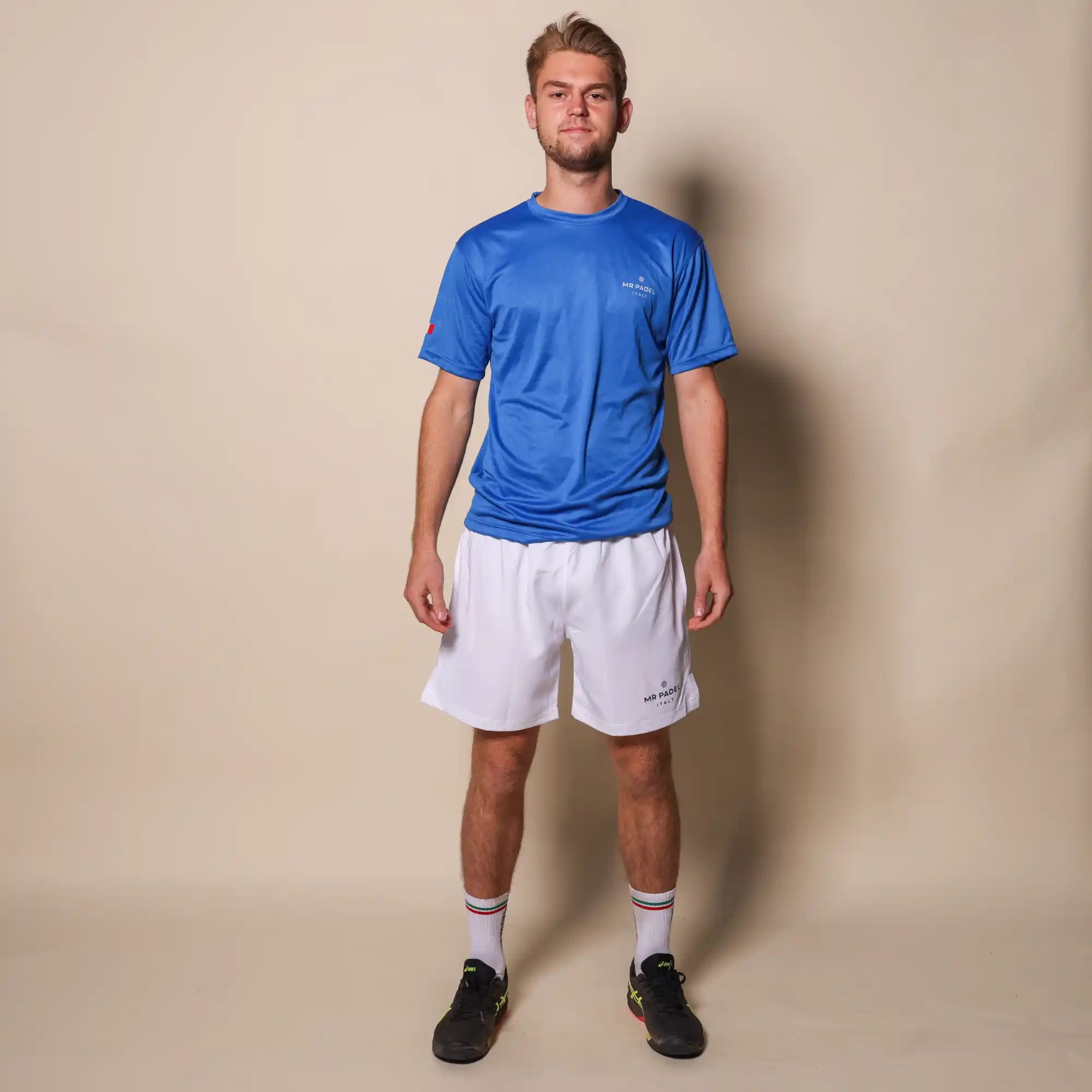Mr padel padel shirt slim fit azzurro blue
